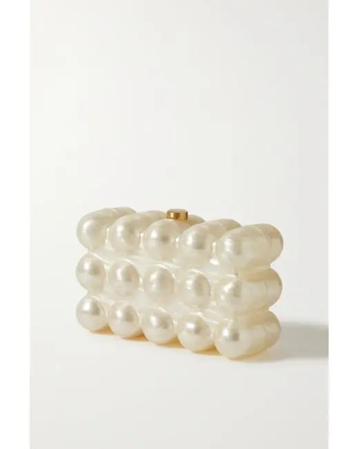 Acrylic bubble clutch bag women designer evening party box purse  new ivory green color handbag