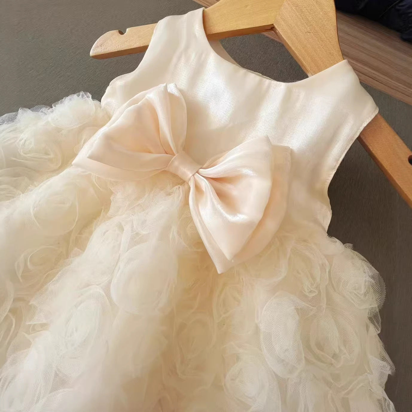 Kids Rose Dress Birthday Children's Formal Dress Princess Dress First Birthday