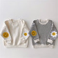 Smiling face fleece striped casual hoodie