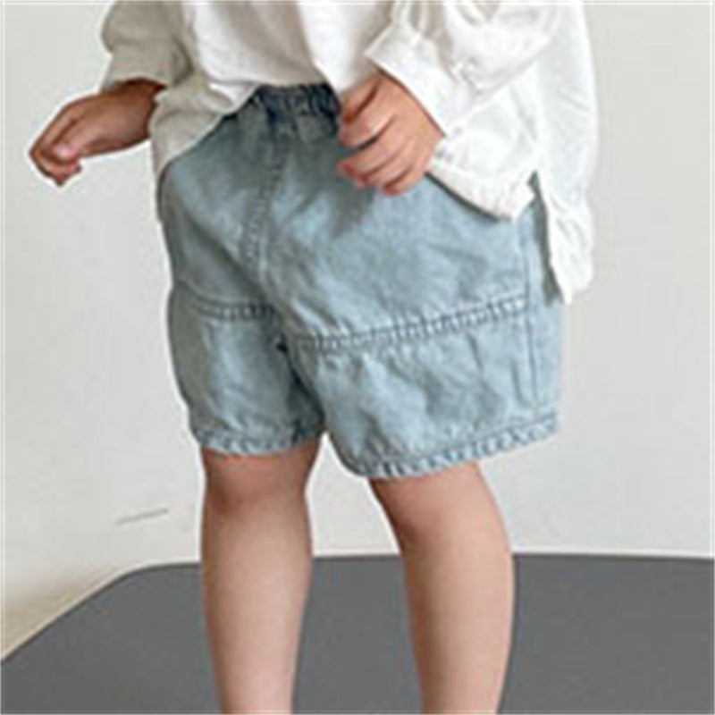 Casual loose children's denim shorts