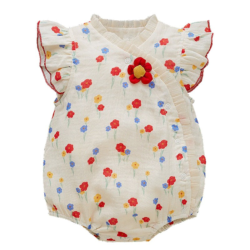 Baby Girl Triangular Romper Infant Bodysuit Newborn Baby Onesie Lightweight