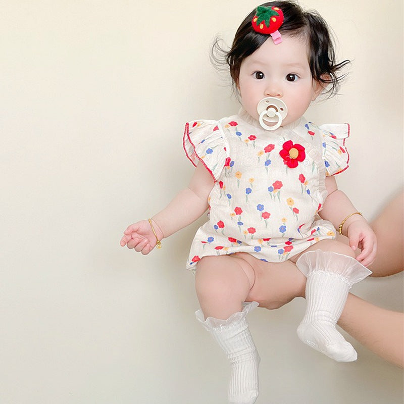 Baby Girl Triangular Romper Infant Bodysuit Newborn Baby Onesie Lightweight