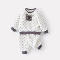 Polka Dot Fuzzy Loungewear Set for Girls, Thick Warm Two-Piece Home Wear