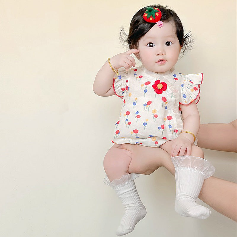 Baby Girl Triangular Romper Infant Bodysuit Newborn Baby Onesie Lightweight