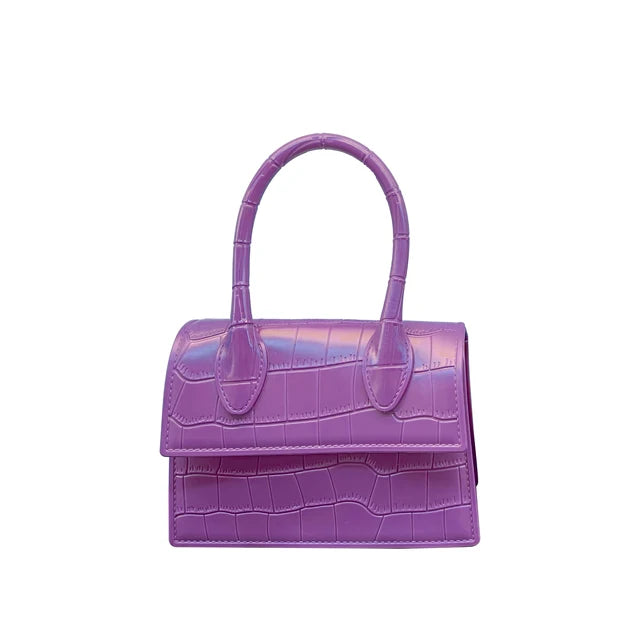 Fashion Crocodile Pattern PVC Women Top Handle Purse Jelly Color Brand Crossbody Bag  Summer Mini Beach Handbag