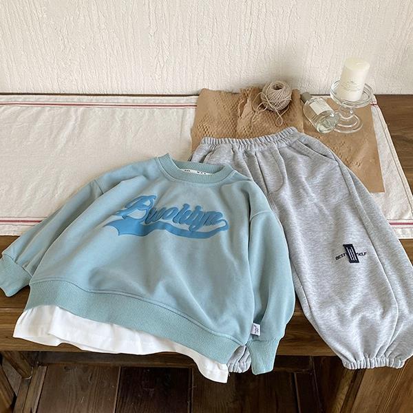 Printed sweatshirt children's retro round neck loop hoodie