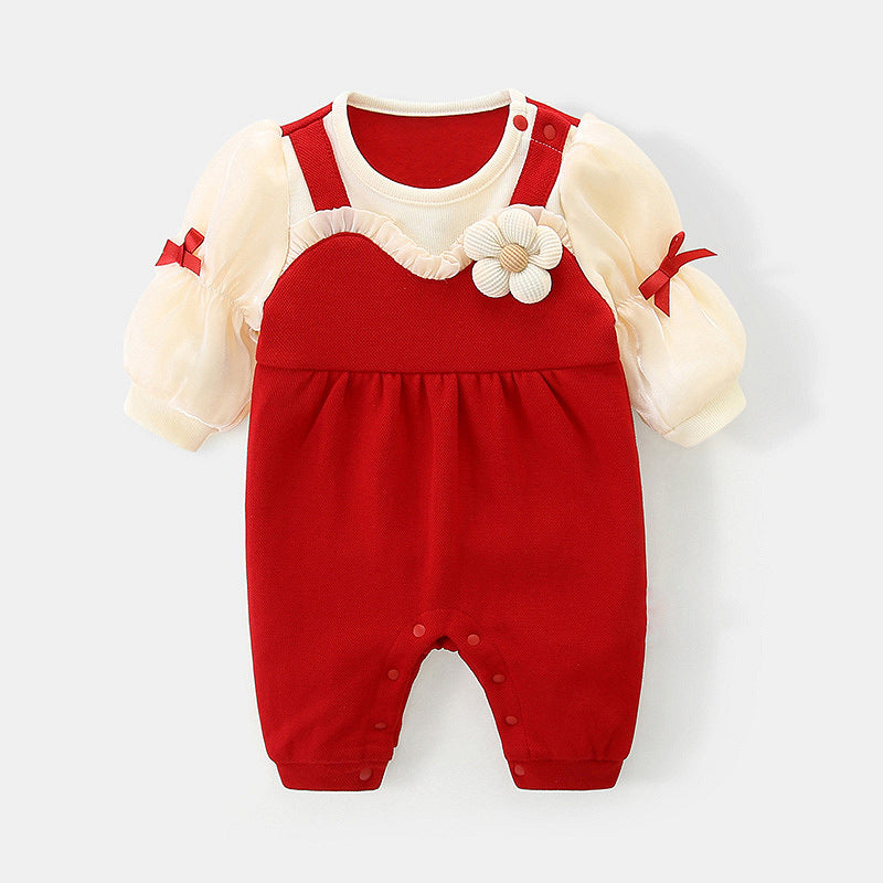 Full Moon Newborn Baby False Two-Piece Romper