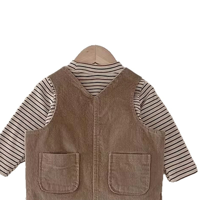 Loose and versatile corduroy outdoor climbing suit