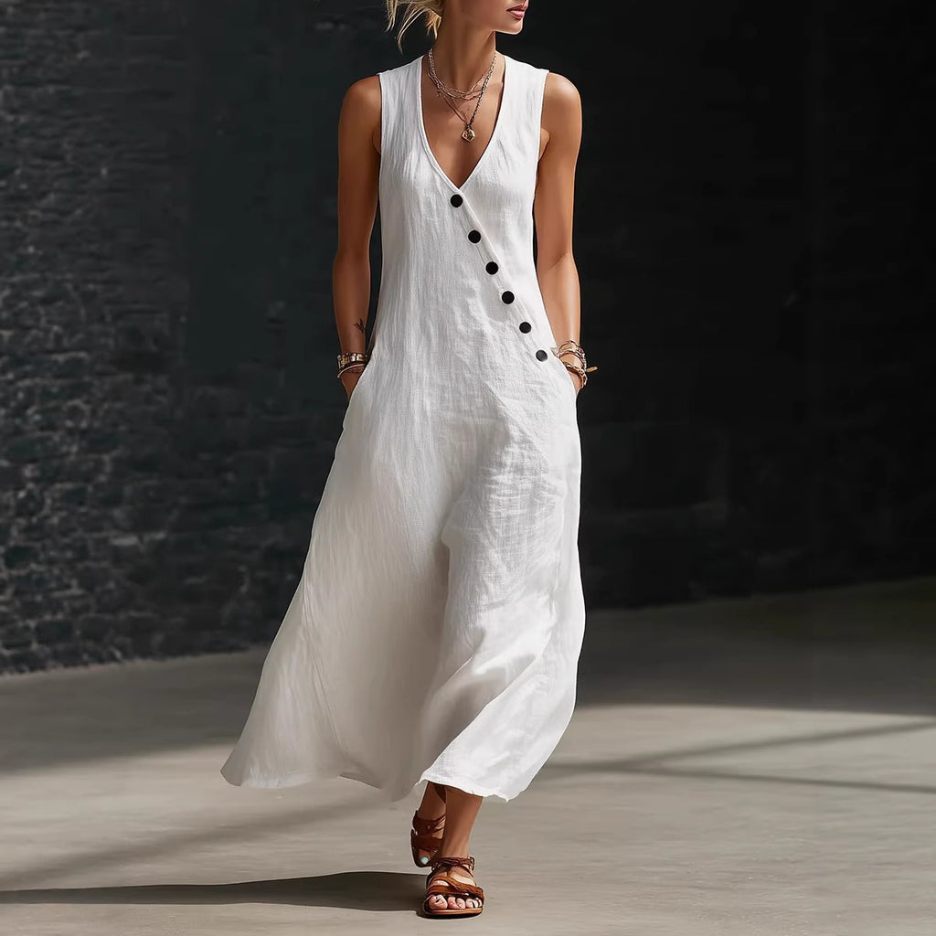 Style Vacation Casual V-Neck Sleeveless Tank Dress