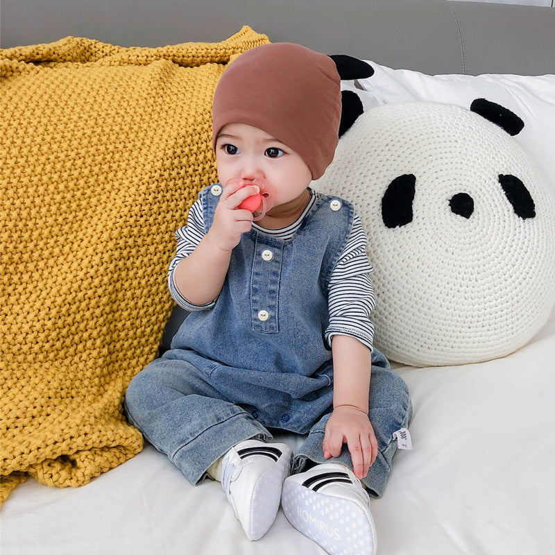 Soft Denim Overalls for Babies, Unisex Infant Bodysuit Pants