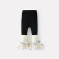 Baby Girls Fleece Lined Thick Knit Pants Cute Bow Bottoming Pants for Toddlers