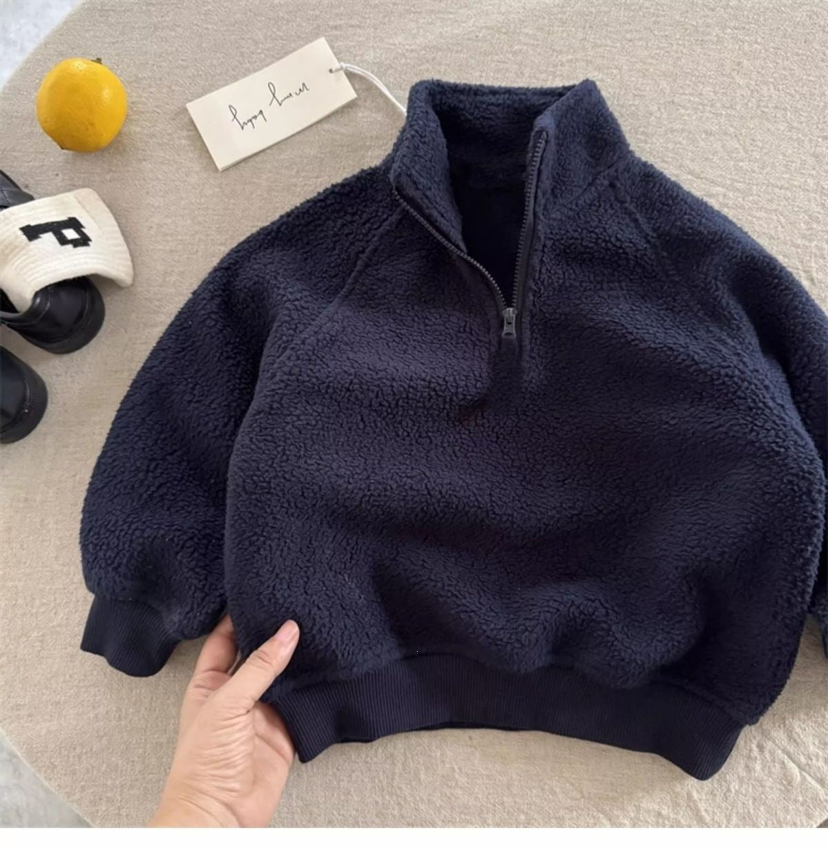 Baby embroidery pullover sweater children's hoodie