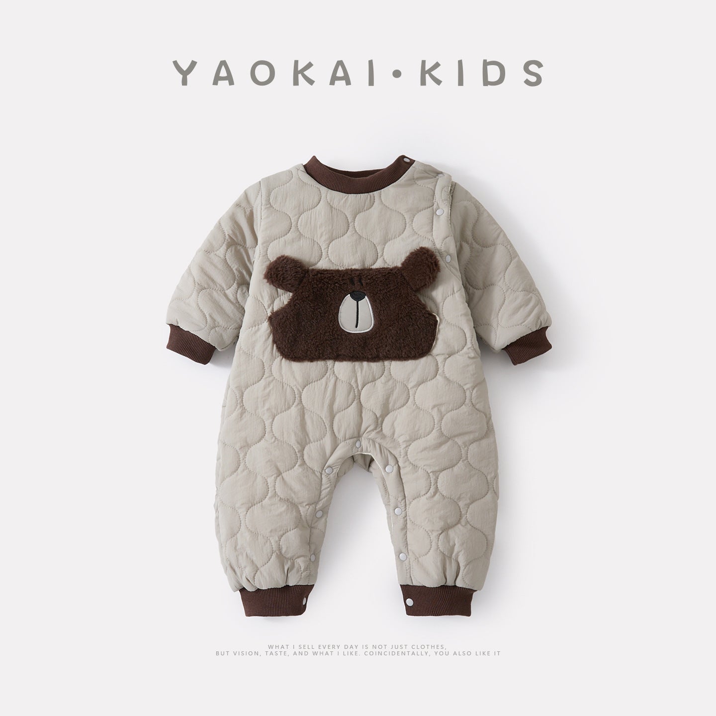 Fleece Cartoon Romper, Korean Style Thick Warm Baby One-Piece, Trendy Design
