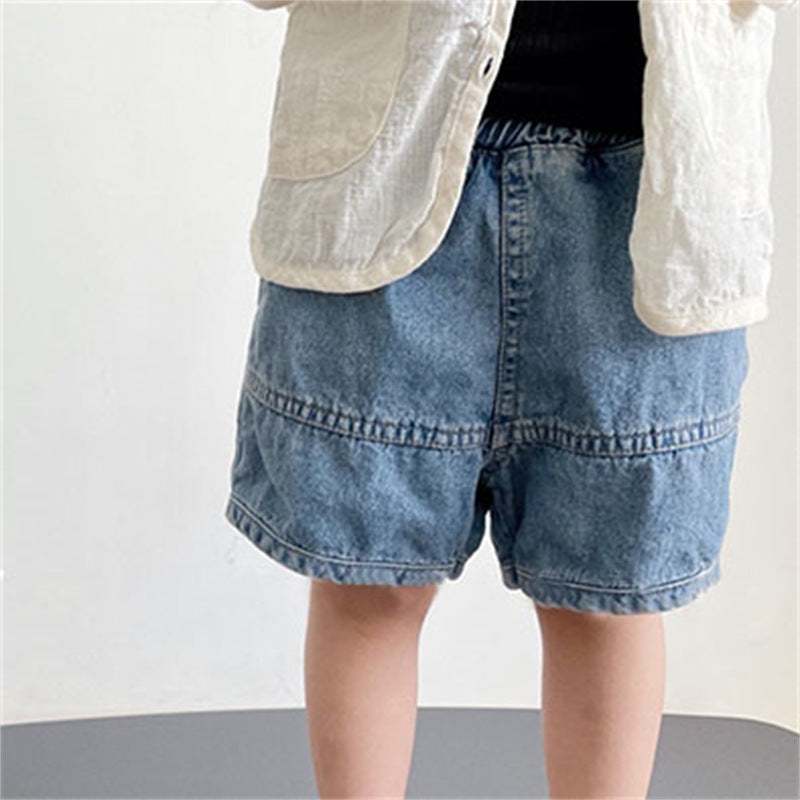 Casual loose children's denim shorts