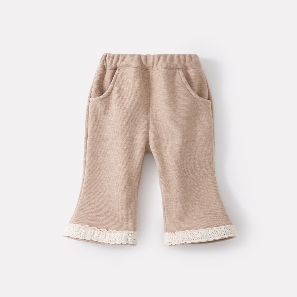 Quilted Fleece Outerwear Set for Girls, Cardigan, Top, and Pants Three-Piece Set