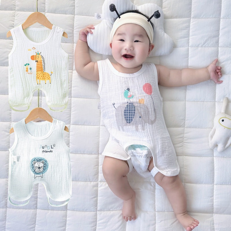 Baby Breathable Muslin Half-Back Legged Belly Warmer for Newborns