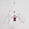 Cute teddy bear printed fleece hoodie