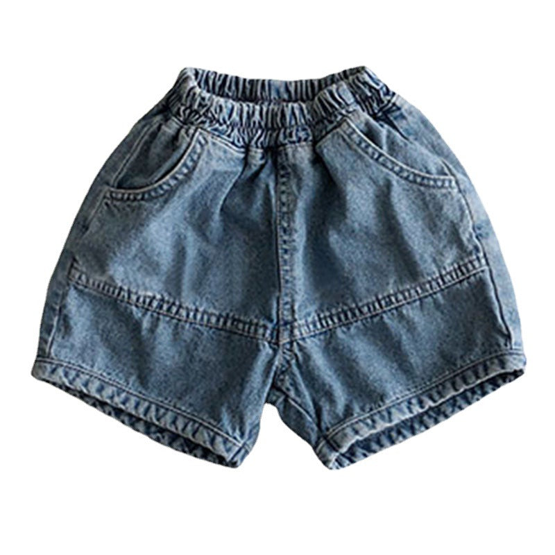 Casual loose children's denim shorts