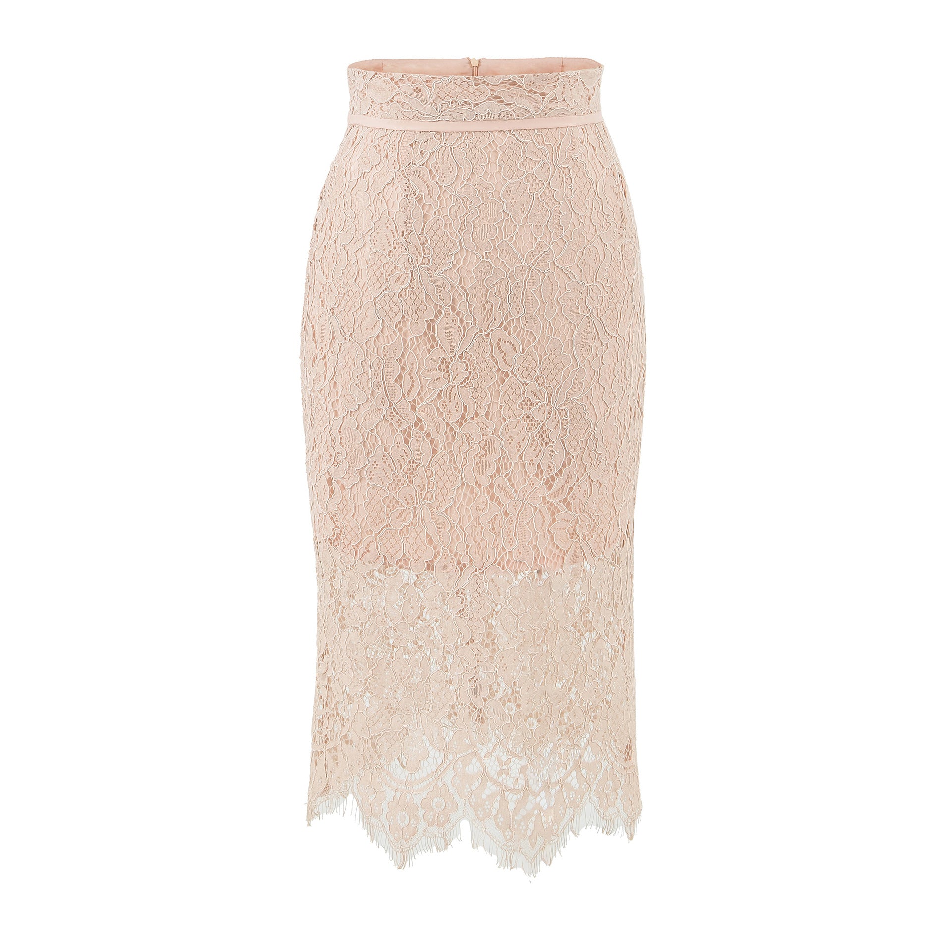 Black Hollow Lace Fitted High-End Women's Bodycon Mid-Length Skirt