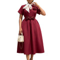 Round neck short sleeved dress