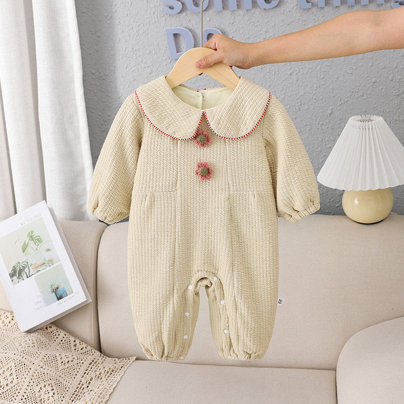 Baby Romper Princess Style Girls' Bodysuit Thickened Warm Newborn Outfit