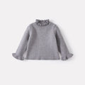 Fleece Outerwear Set for Baby Girls, Ruffled Cardigan Sweater and Pants Three-Piece Set