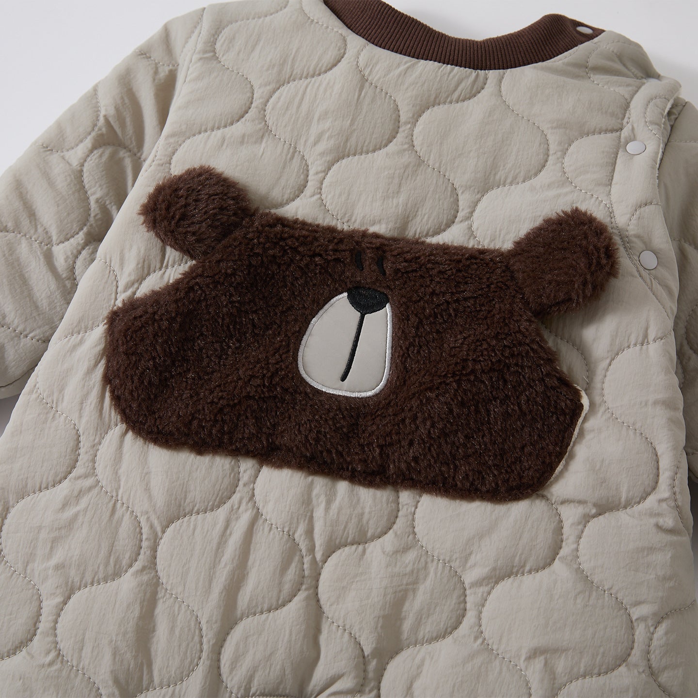 Fleece Cartoon Romper, Korean Style Thick Warm Baby One-Piece, Trendy Design