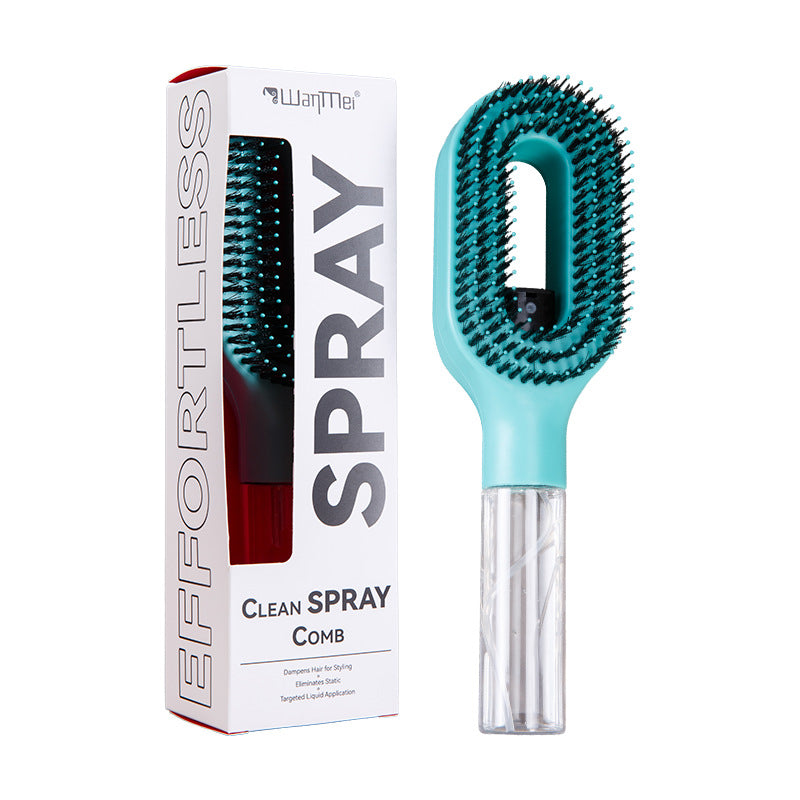 Multifunctional Mist Spray Comb with Transparent Spray Bottle, Hollow Handle, Hair Straightening Comb, Export Hair Care Tool