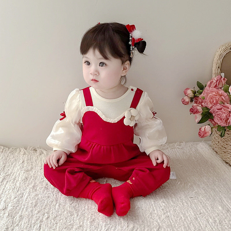 Full Moon Newborn Baby False Two-Piece Romper