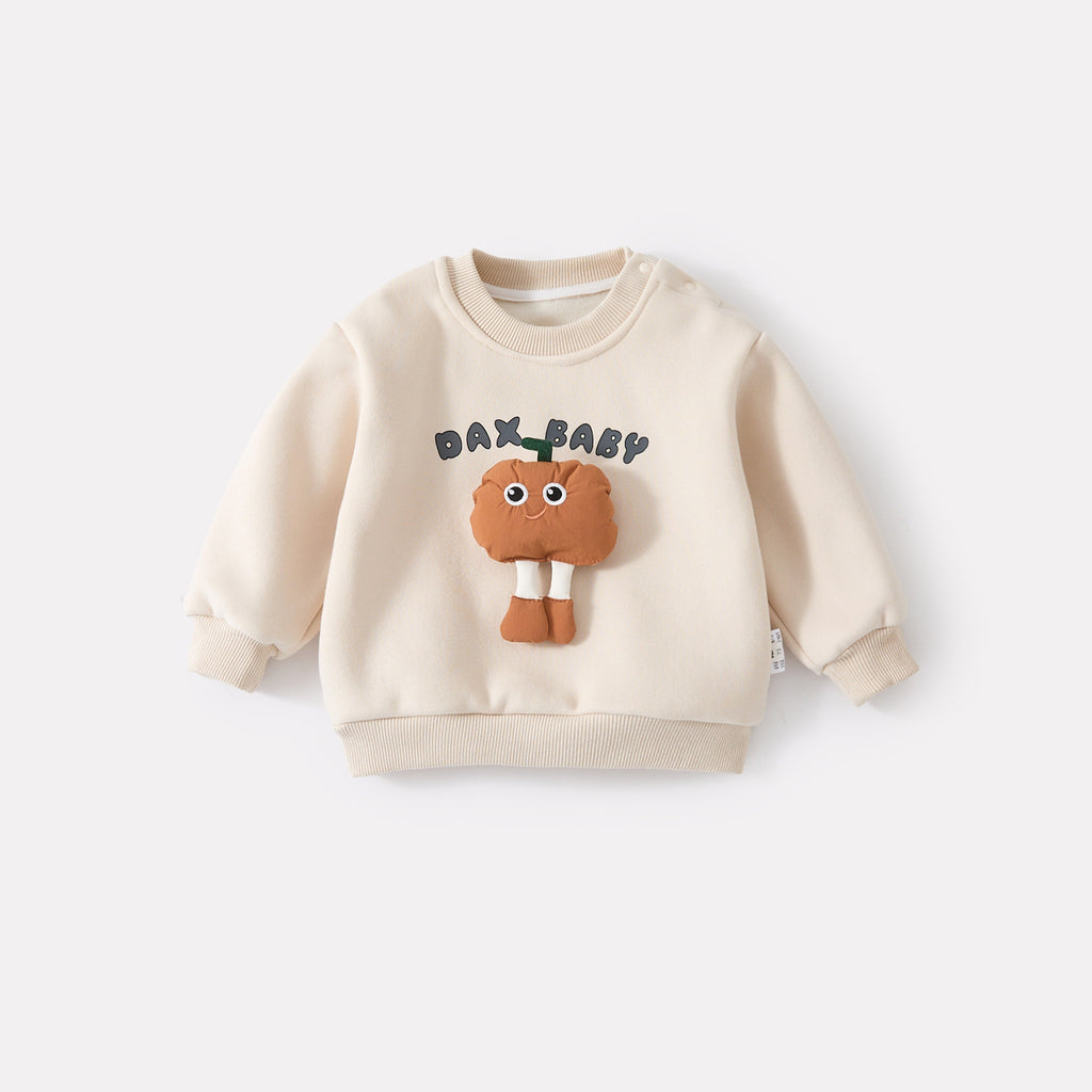 Fleece-Lined Thickened Baby Hoodie Set with 3D Top and Sweatpants Two-Piece Outfit