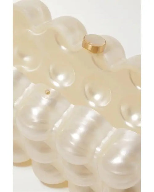 Acrylic bubble clutch bag women designer evening party box purse  new ivory green color handbag