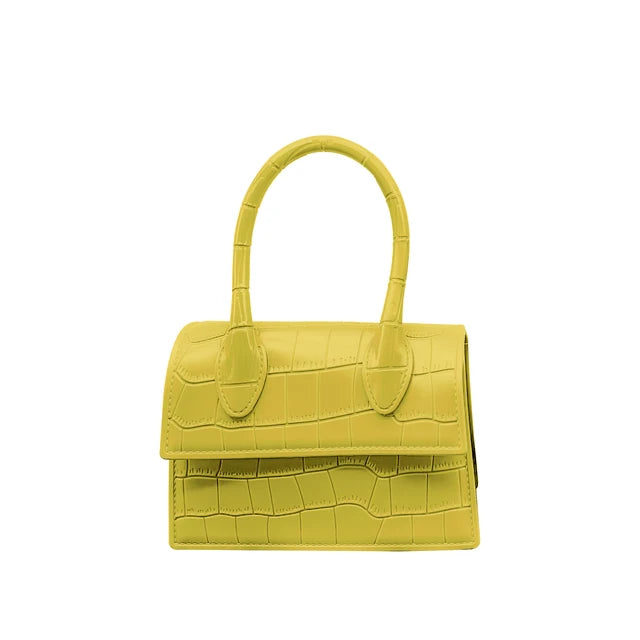 Fashion Crocodile Pattern PVC Women Top Handle Purse Jelly Color Brand Crossbody Bag  Summer Mini Beach Handbag