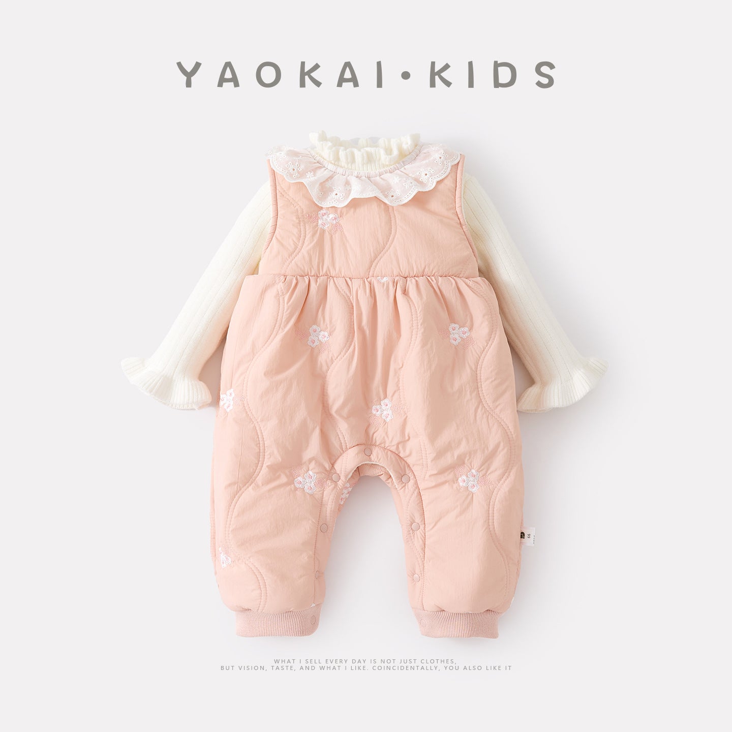 Fleece Lined Thickened Onesie Set Girls Baby Crawling Suit Knitwear Two-Piece Set