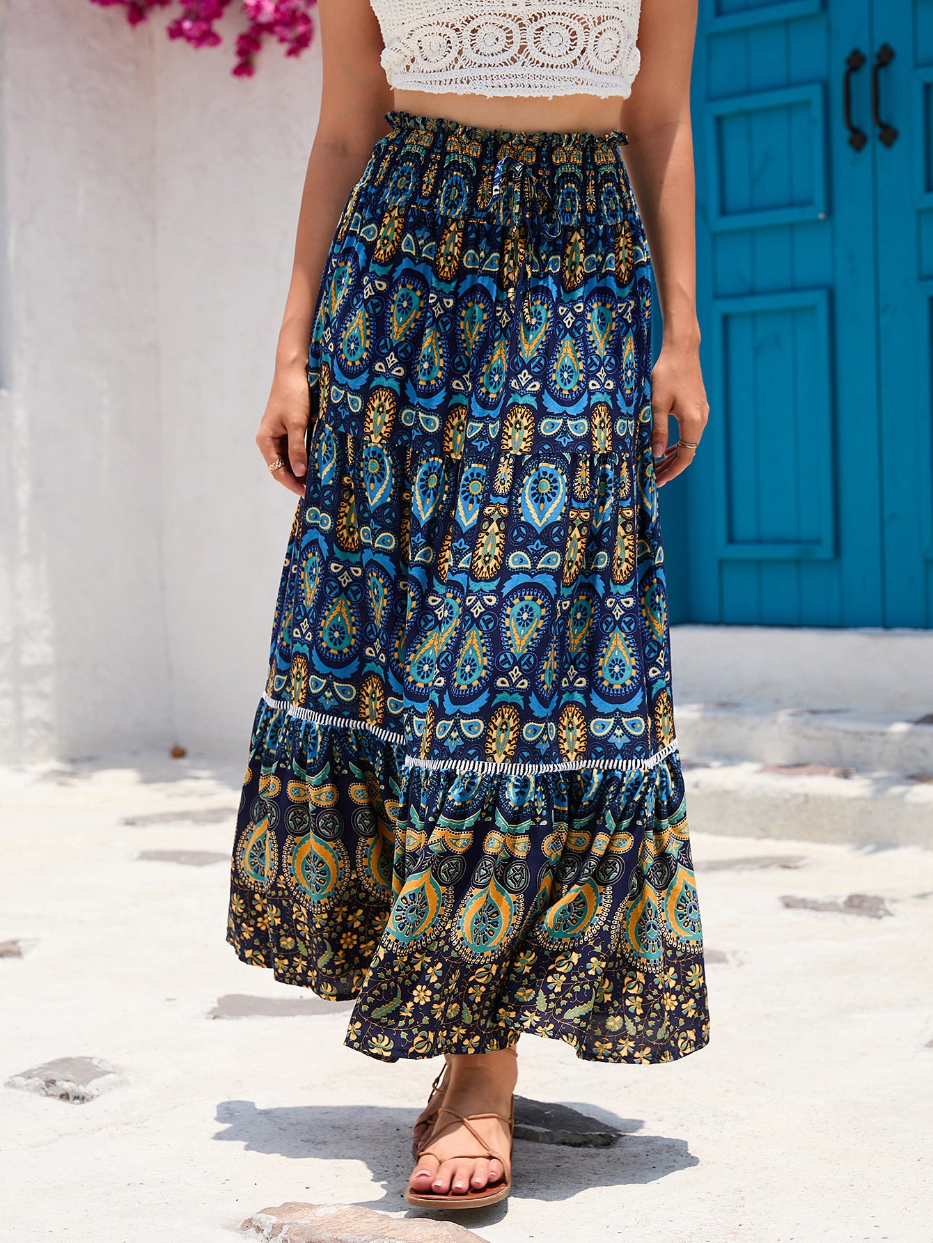 High waisted loose skirt for women