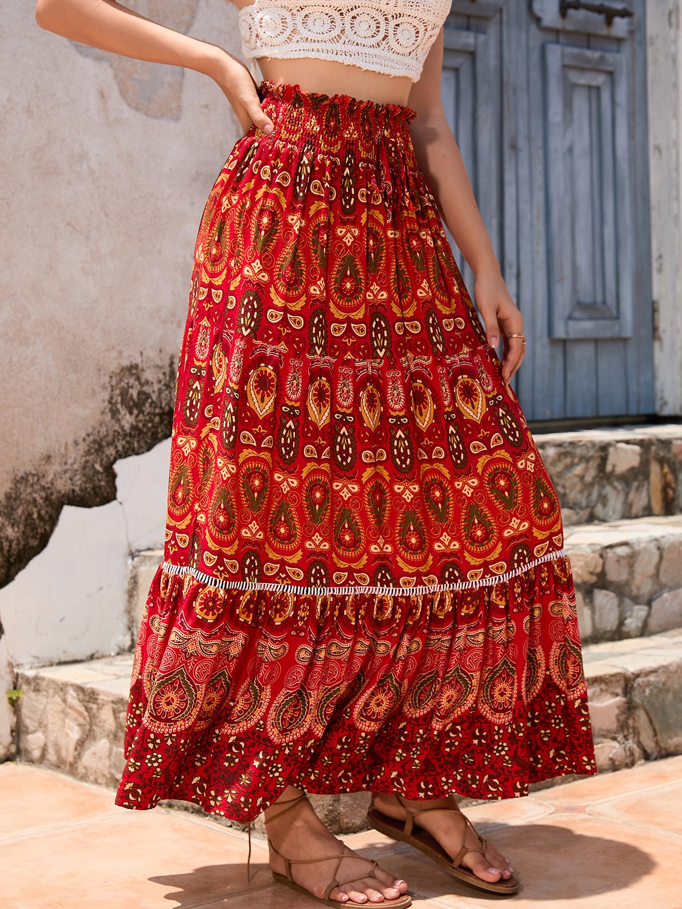 High waisted loose skirt for women
