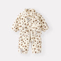 Wear Set with Cartoon Design, Warm and Thickened Two-Piece Pajama Suit for Infants and Toddlers