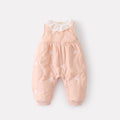 Fleece Lined Thickened Onesie Set Girls Baby Crawling Suit Knitwear Two-Piece Set