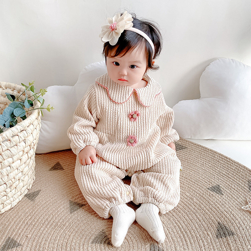 Baby Romper Princess Style Girls' Bodysuit Thickened Warm Newborn Outfit