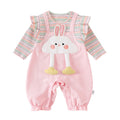 Cute and Stylish Princess Style Baby Girl Two-Piece Bodysuit, Long Sleeve Infant Romper for Outings