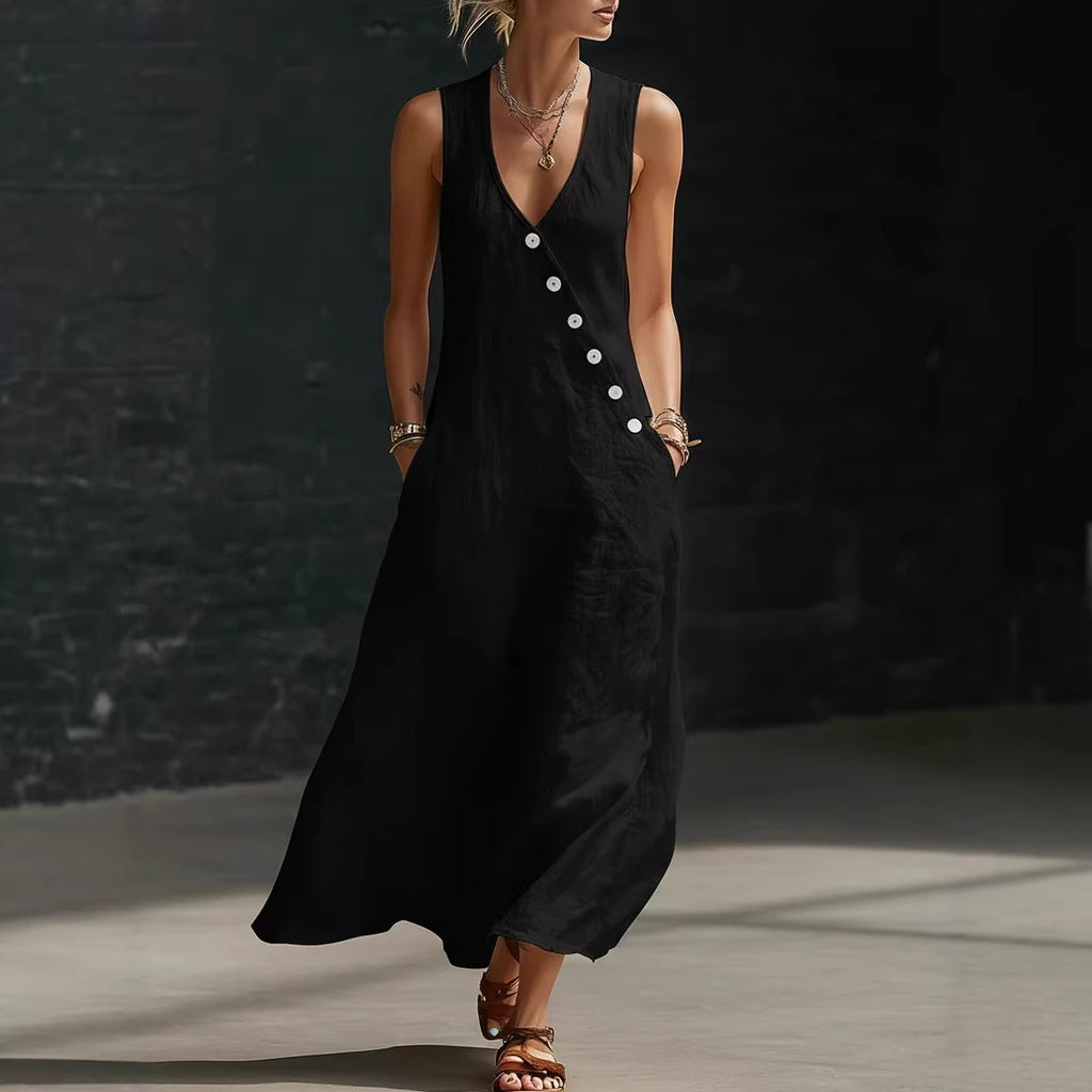 Style Vacation Casual V-Neck Sleeveless Tank Dress