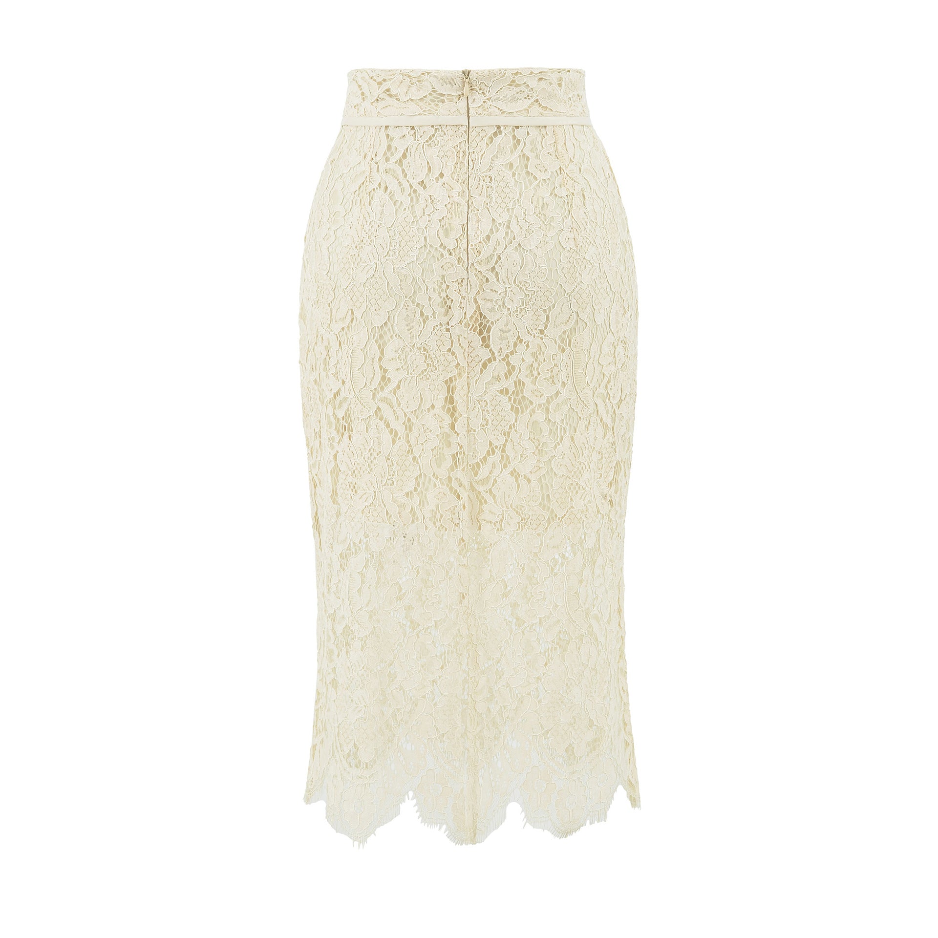 Black Hollow Lace Fitted High-End Women's Bodycon Mid-Length Skirt