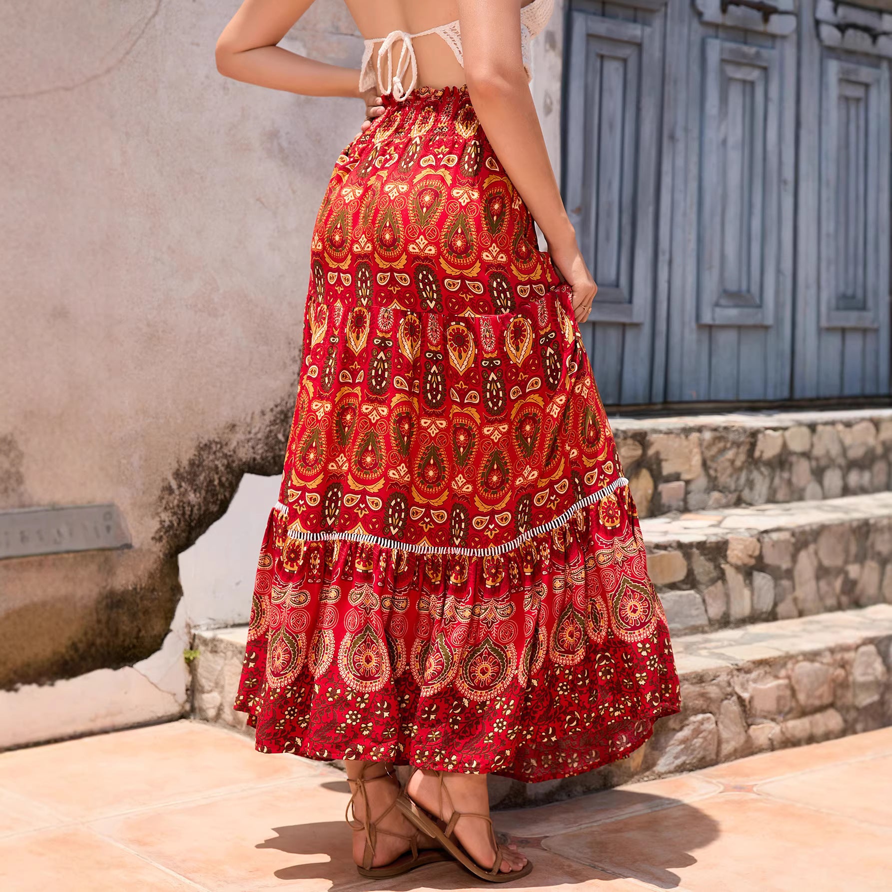 High waisted loose skirt for women