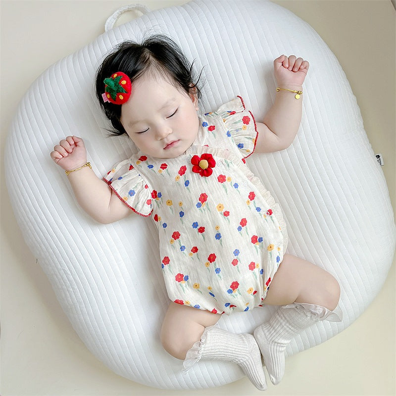 Baby Girl Triangular Romper Infant Bodysuit Newborn Baby Onesie Lightweight