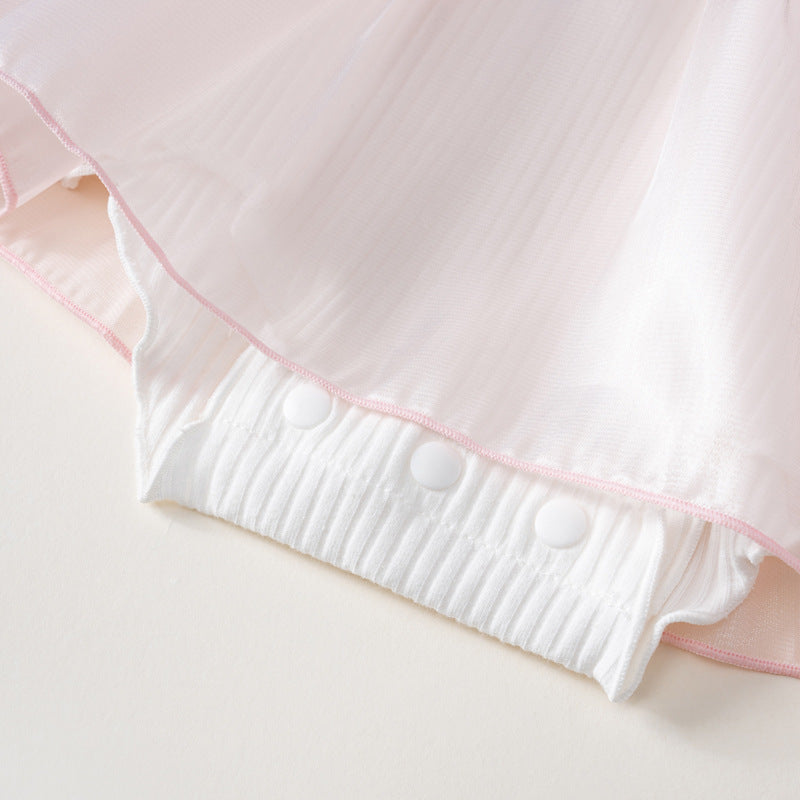 Girls' Dress Baby Romper Dress Large Bow Princess Dress Outfit for Baby Girl Bodysuit Dress