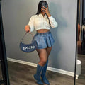 Women's High-Waisted Denim Skirt