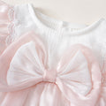 Girls' Dress Baby Romper Dress Large Bow Princess Dress Outfit for Baby Girl Bodysuit Dress