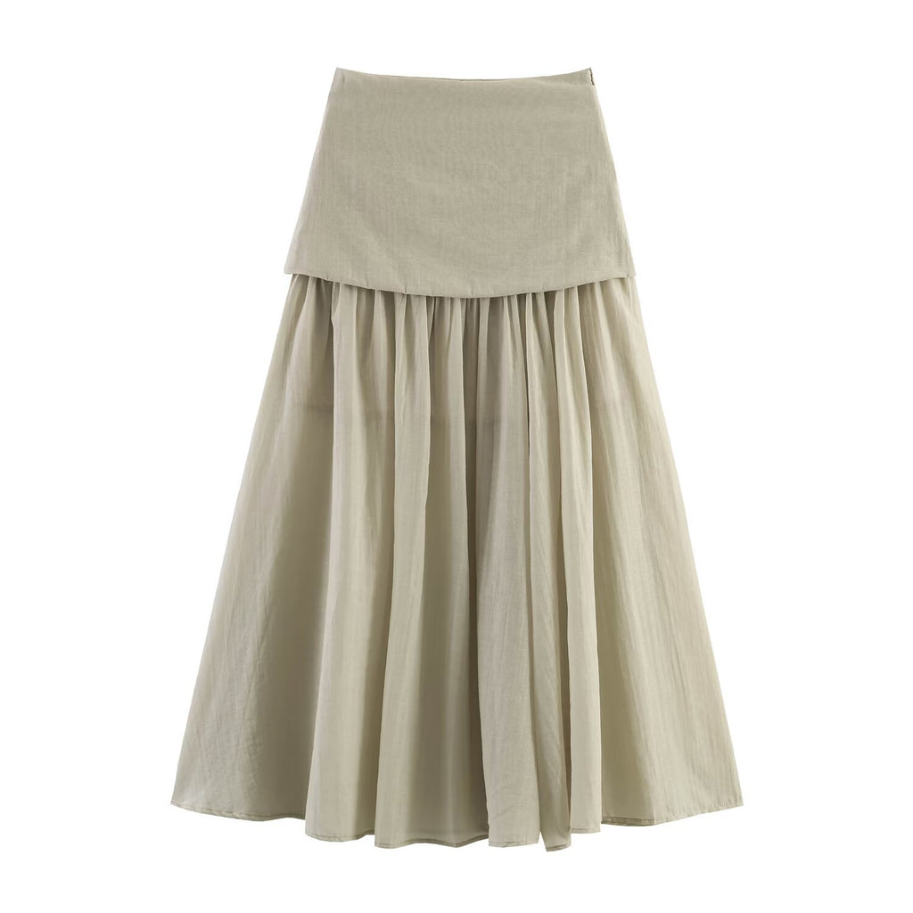 Half length skirt with a double layered curtain that covers the flesh