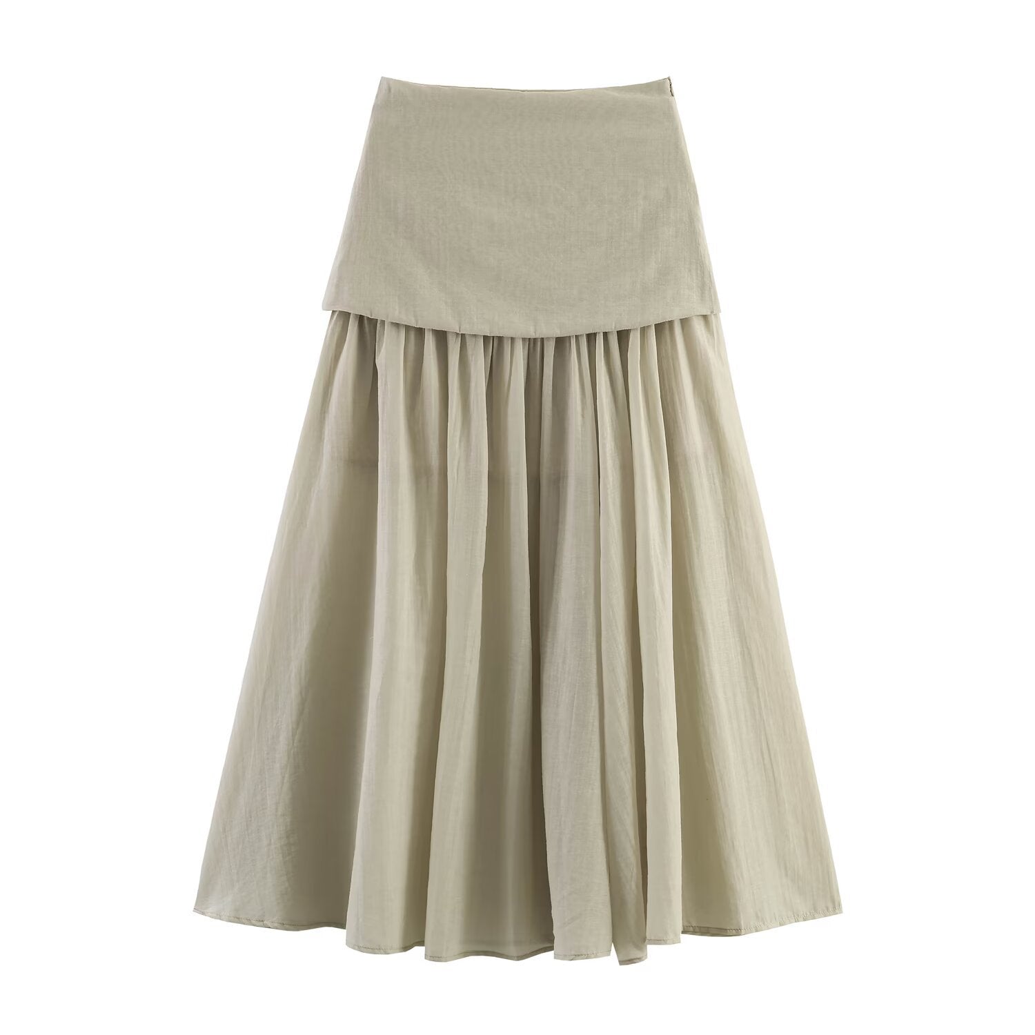 Half length skirt with a double layered curtain that covers the flesh