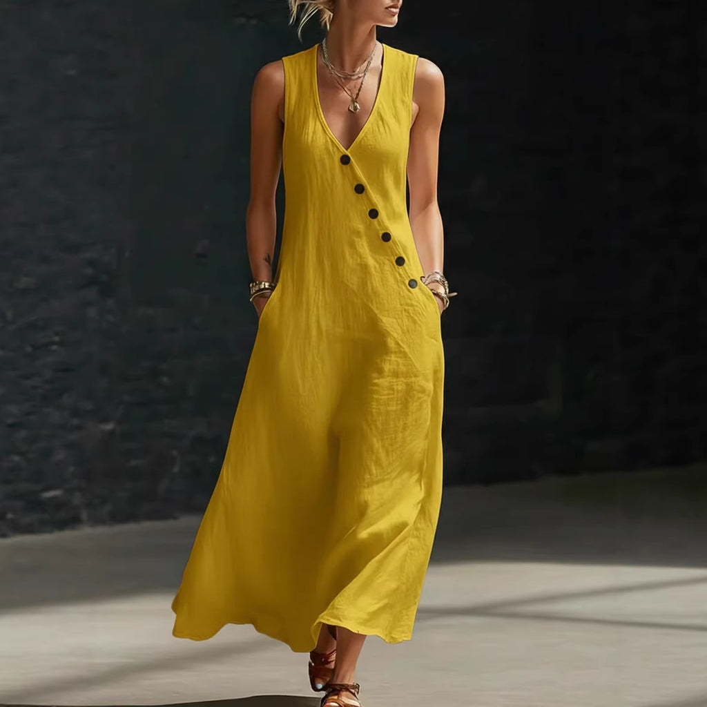 Style Vacation Casual V-Neck Sleeveless Tank Dress