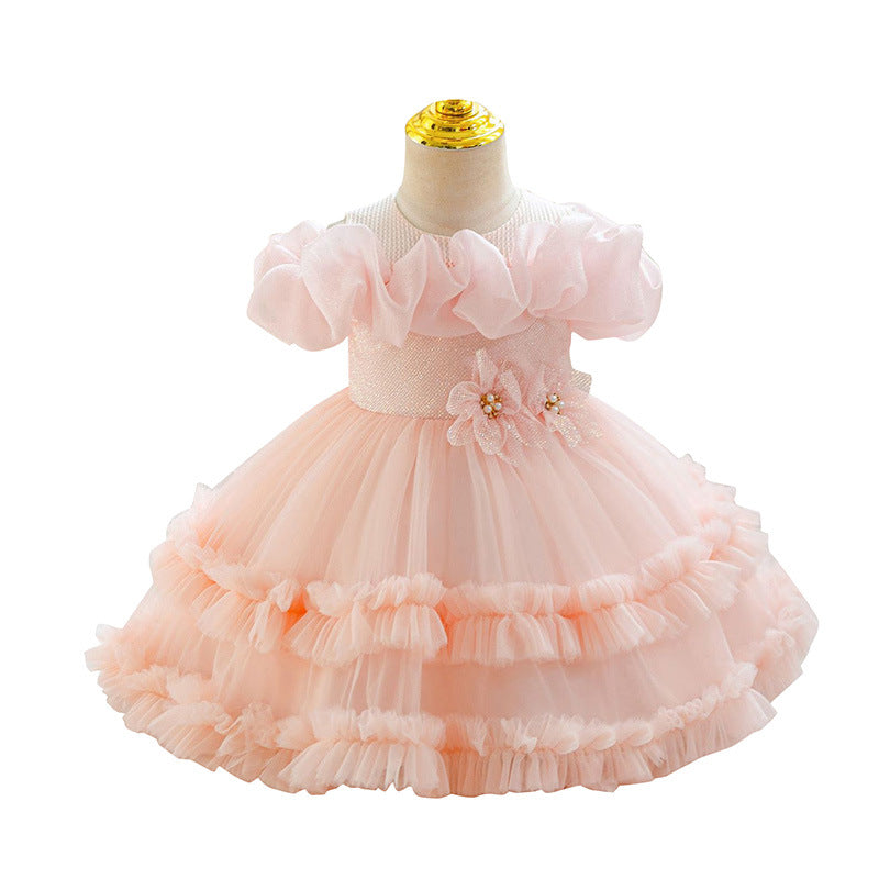 Children's fluffy mesh dress